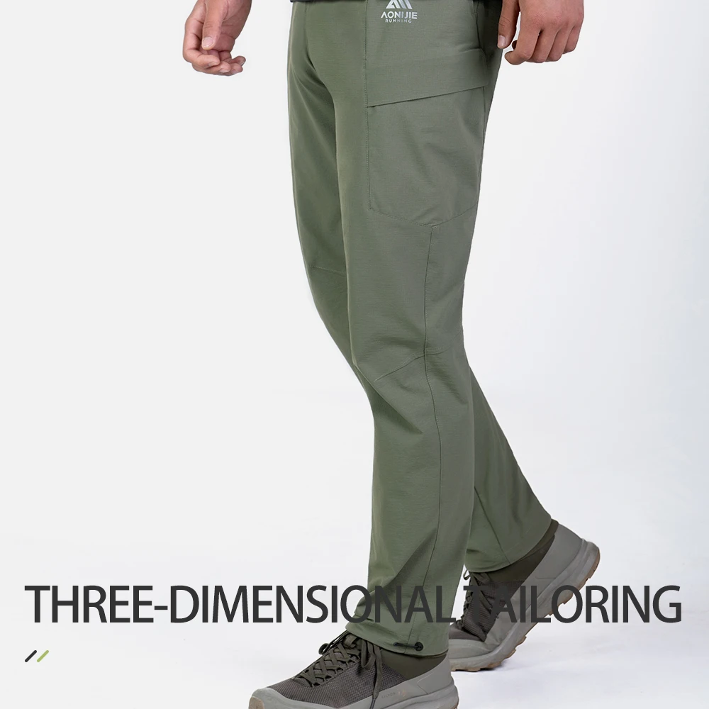 AONIJIE FM5218 Pantaloni sportivi ad asciugatura rapida da uomo Pantaloni da alpinismo da escursionismo traspiranti per esterni Pantaloni dritti da corsa impermeabili