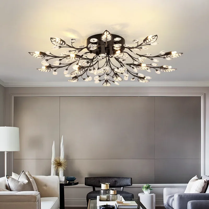 Modern Crystal Ceiling Chandelier Indoor Lighting Chandeliers For Living Room Bedroom LED Fixture Lights Samsarah Lighting