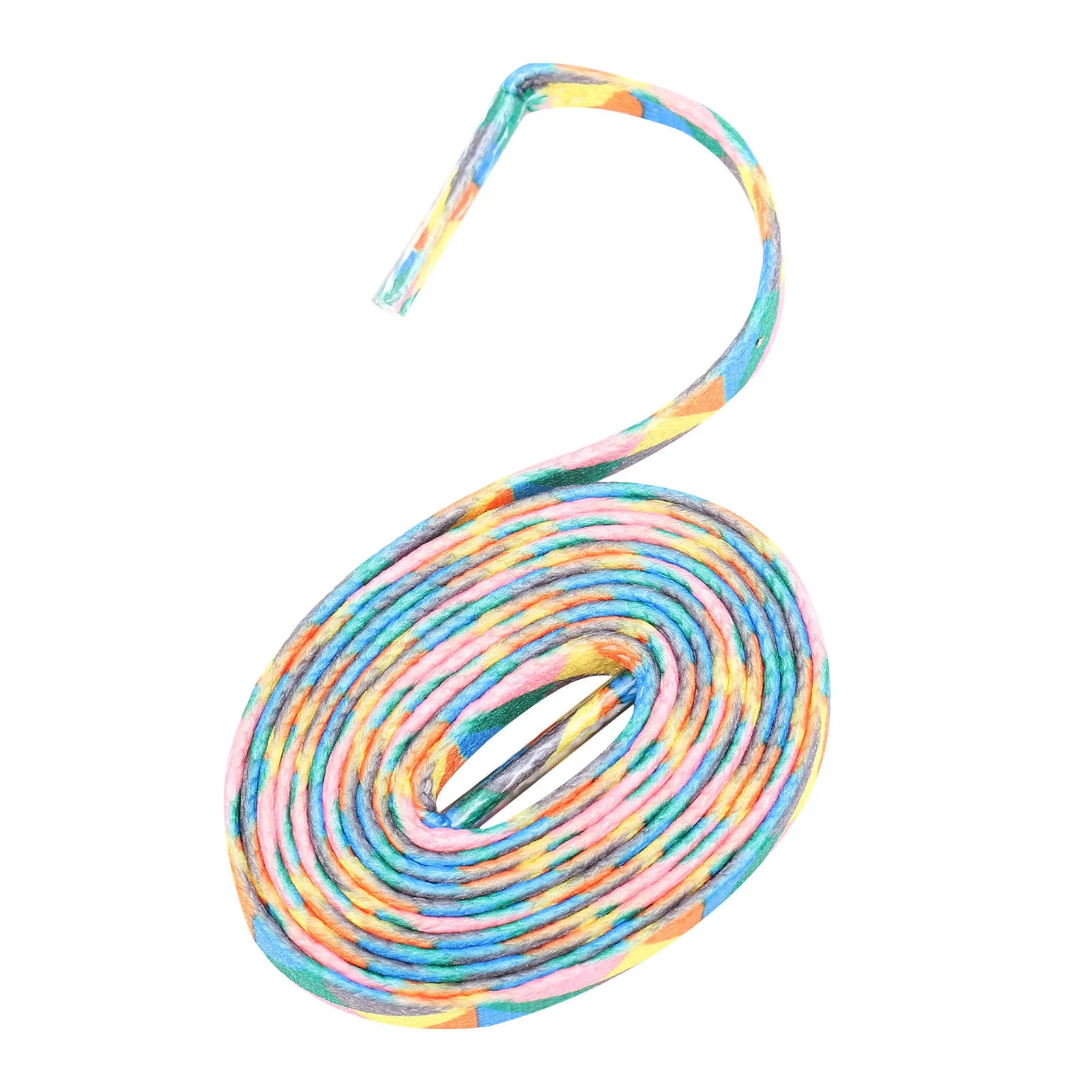

1 Pair Colorful Flat Shoelaces Thickened Polyester Durable Elastic Shoe Ties For Sneakers Running Shoes Boots Rainbow Lace Sport