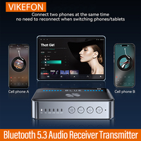 VIKEFON DAC Wireless Adapter Bluetooth 5.3 Audio Transmitter Receiver Digital to Analog Converter Low Latency NFC Lossless Music