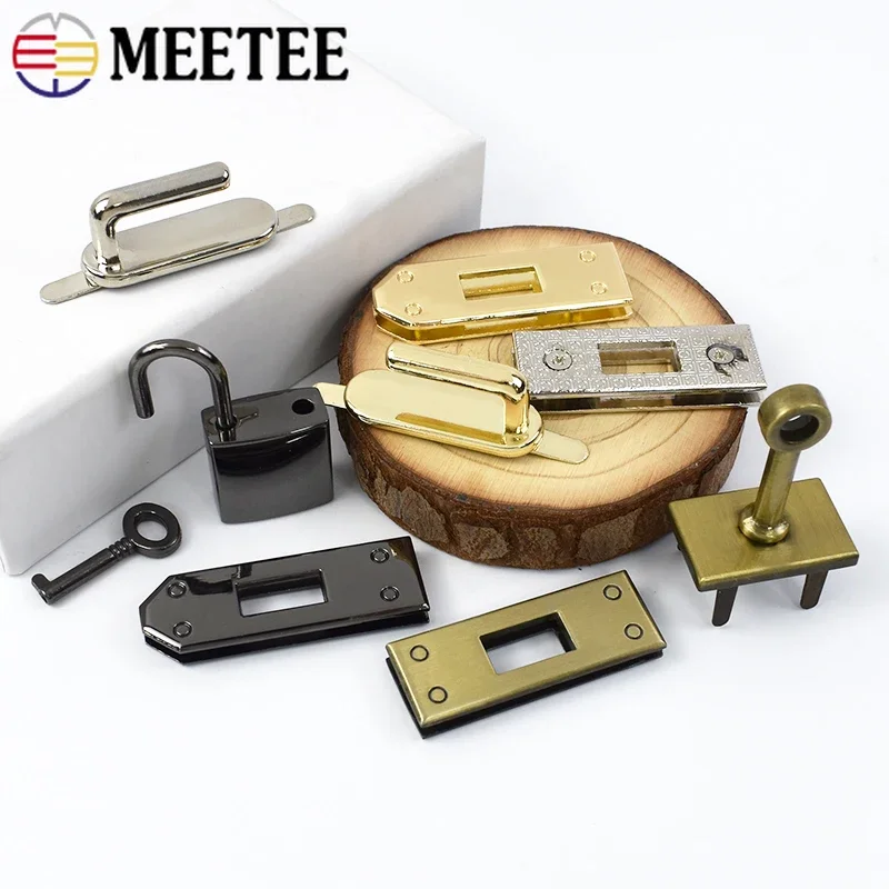 Meetee 1Set(7Pcs)/2Sets 45mm Metal Women\'s Handbag Clasp Lock Buckle Shoes Leather Crafts Eyelets Locks Hardware Accessories