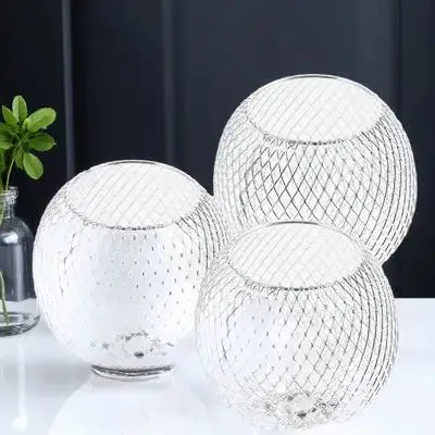 

3 Pcs Lamp Shade Creative Lampshade Decor Hollow Carved Out Aluminum Silver European Style