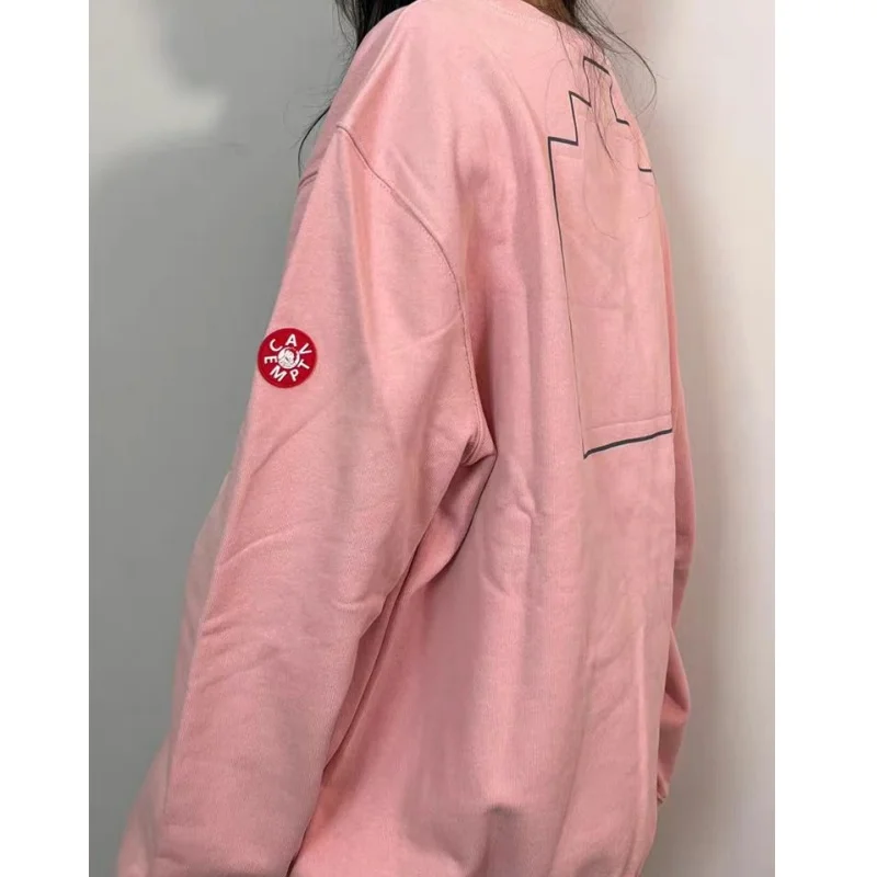 Pull à col rond brodé ballon rose, chemise de sport C.E pour Couples, sweat à capuche Cavempt, surdimensionné, décontracté