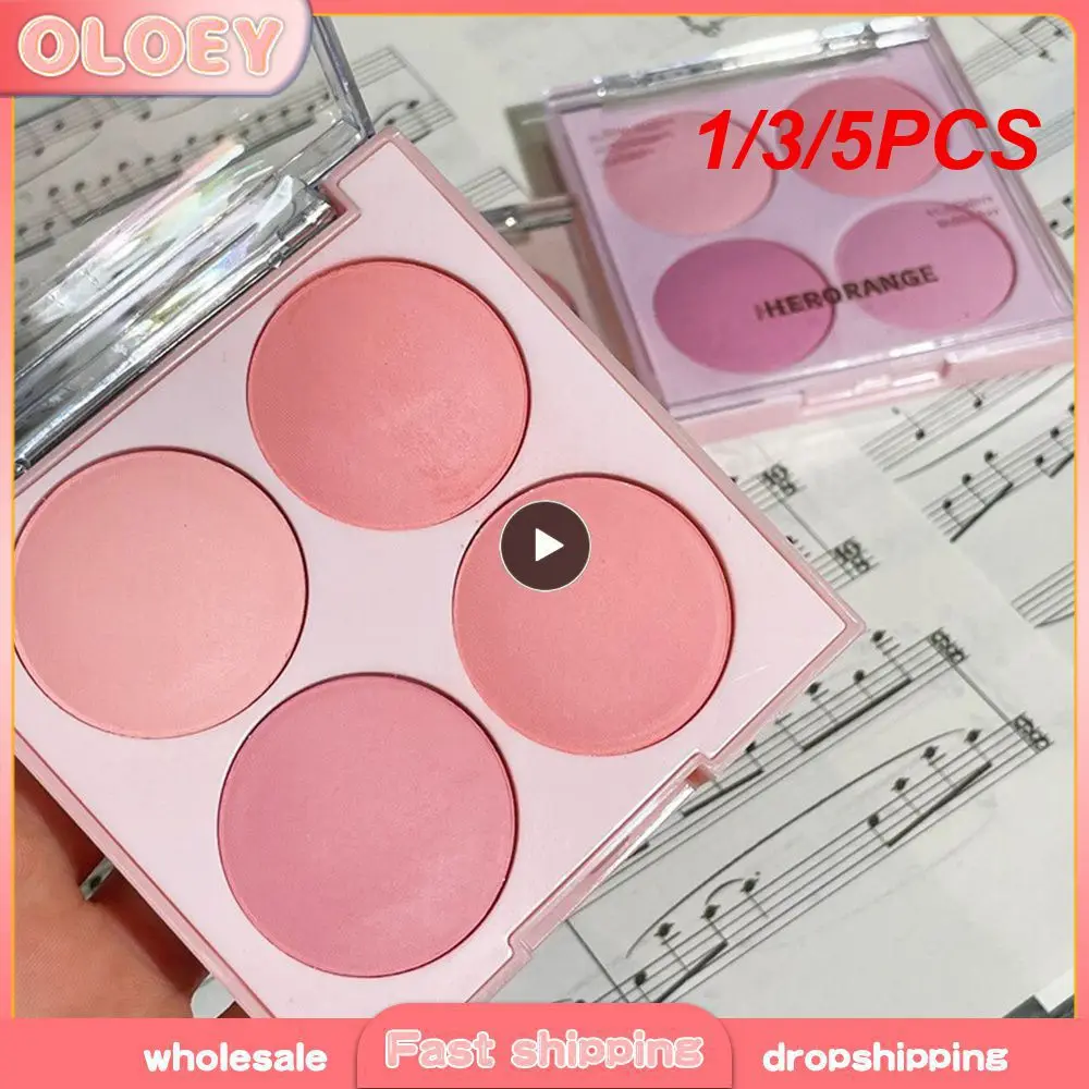 1/3/5PCS 4-color Matte Blush Eyeshadow Natural Cheek Face Rouge Blush Purple Long-lasting Coloring Modify Contour Enahnce