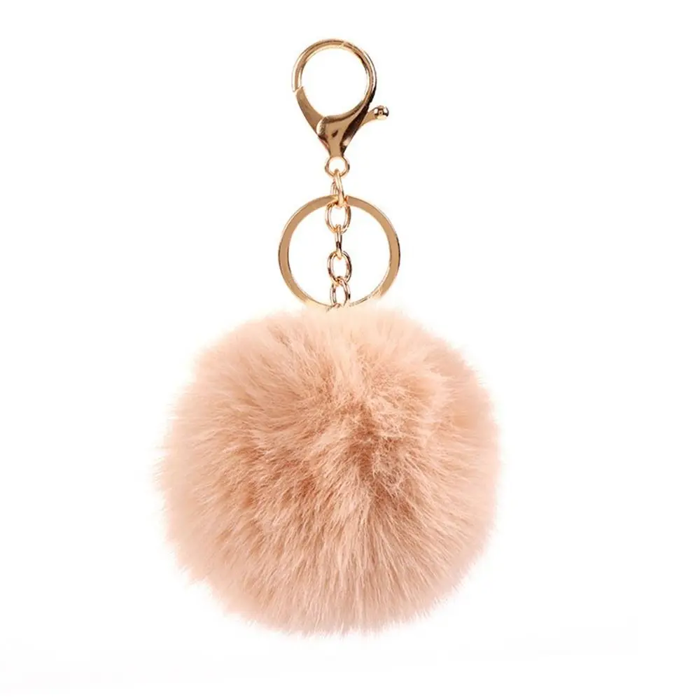 

Imitation Rabbit Fur Plush Ball Pendant Solid Color 8cm Fluffy Ball Keychain Hanging Decoration Backpack Key Chain