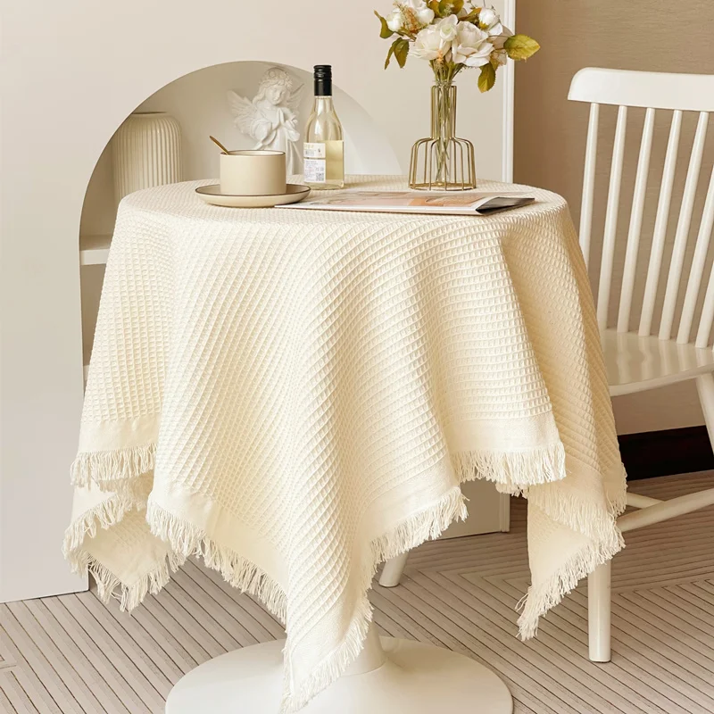 

French ins style retro tablecloth beige lace desk tablecloth round tablecloth coffee table dining table cover