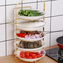 Kitchen No-Punch Portable Prep Rack Storage Rack Side Dish Rack Metal Tray Shelf Top Product Household Storage