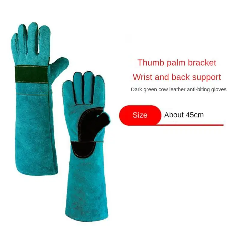 Anti-Bite Safety Gloves Multi-function Ultra Long Leather Pets Grip Biting Protective Gloves For Catch Dog Cat Reptiles Animal