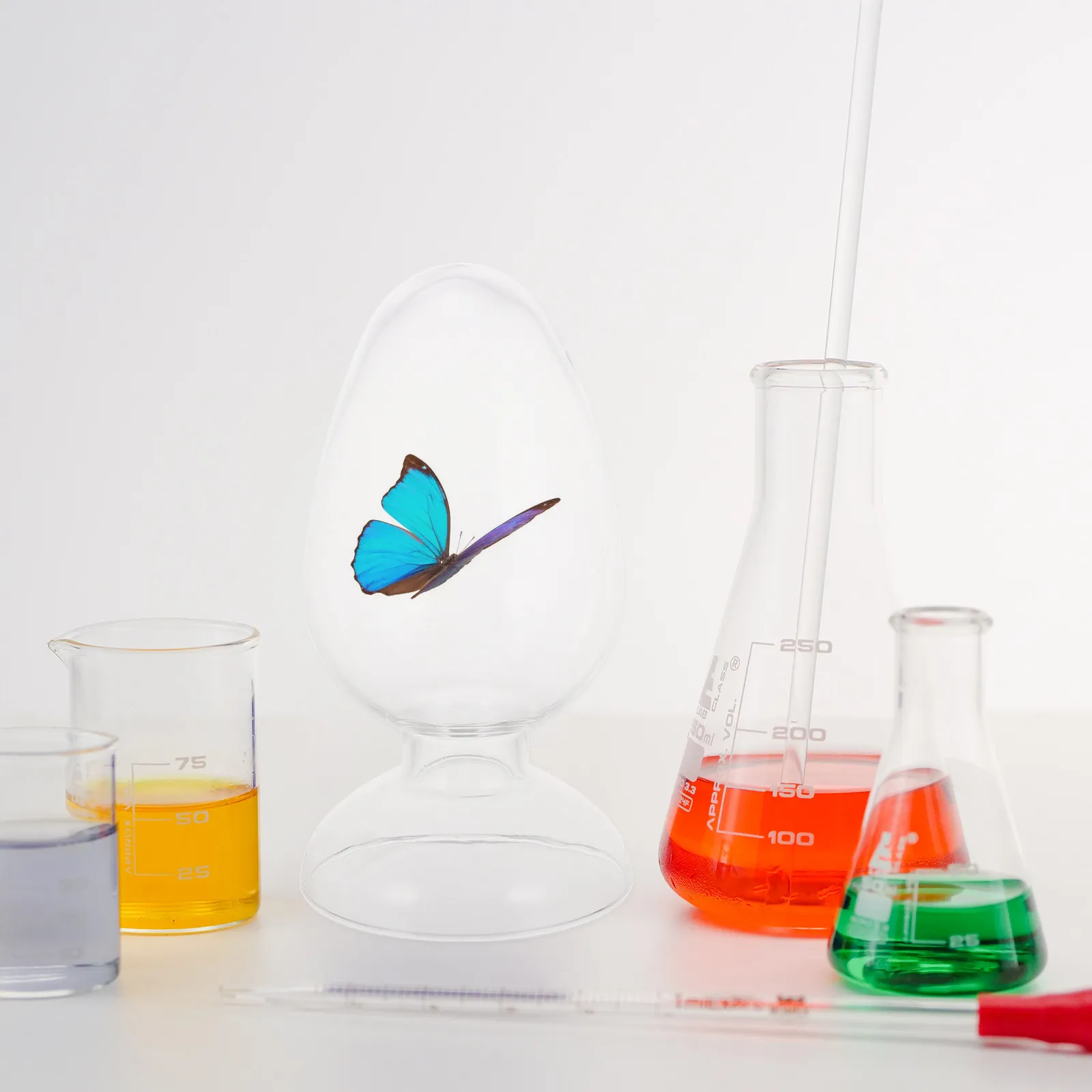 1Pcs Glass Heart Bottle Transparent Conical Design Durable Material Reusable Multiple Times Flat Bottom Easy Observation