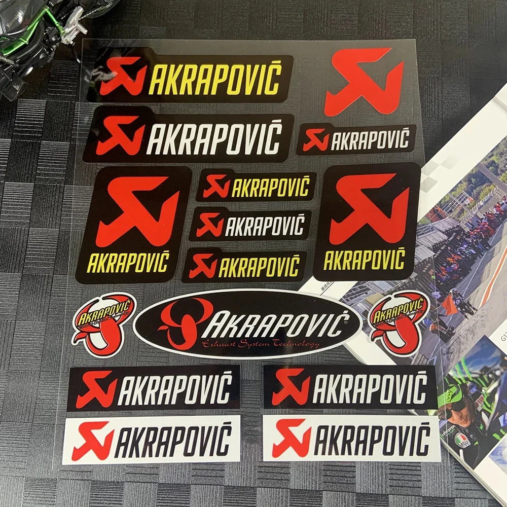 Motorcycle Modified Stickers Racing Sponsor Akrapovic Exhaust Pipe Helmet Decals Waterproof Reflective Stickers