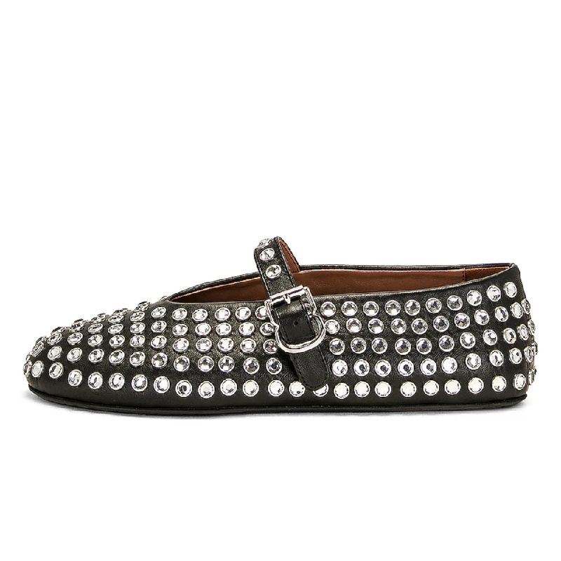 Women\'s Ballet Flats Rhinestone Buckle Mary Jane Casual Flat