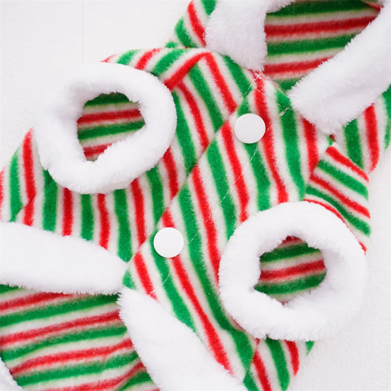 Merry Christmas Pet Clothes Dog Stripped Coat Deer Look Clothing Fancy Costume for Small and Medium Dogs Ropa Perro Cat Overcoat