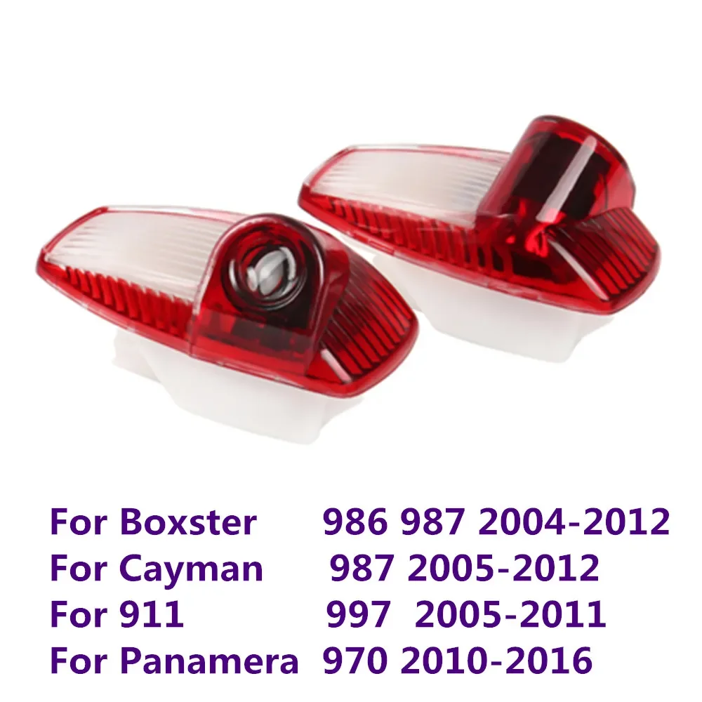 2 pçs led lâmpadas da porta do carro sombra fantasma lâmpada de boas-vindas acessórios automóveis para porsche panamera 970 boxster 986 987 cayman 911 997