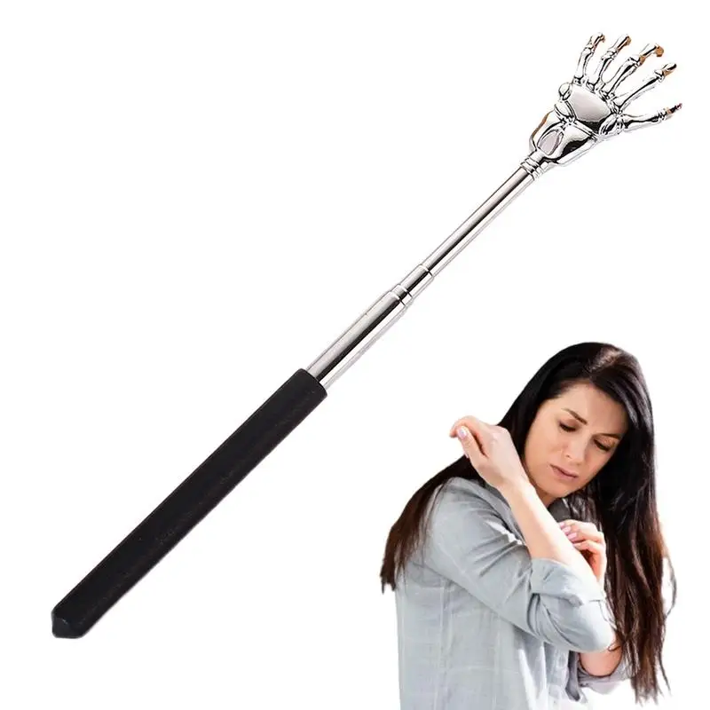 Back Scratcher Extendable Stainless Steel Hand Shaped Extendable Back Scratchers Hand Massager Backslap Portable Travel Massage