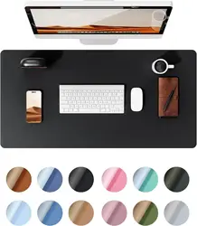 Large Size Leather Desk Pad Protector, Office Desk Mat, Large Mouse Pad, Non-Slip PU Leather Desk Blotter, Laptop Desk Pad