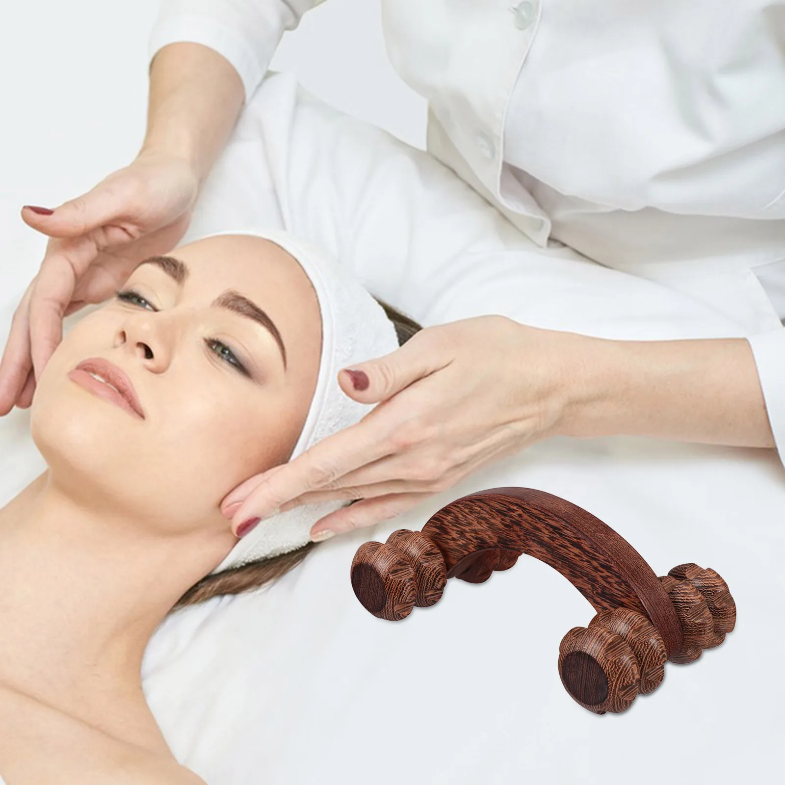 

Wooden Four-Wheel Rolling Massager High-Grade Wood Muscle Roller Back Massager For Neck Arms Legs Manual Massage Tool Full Body