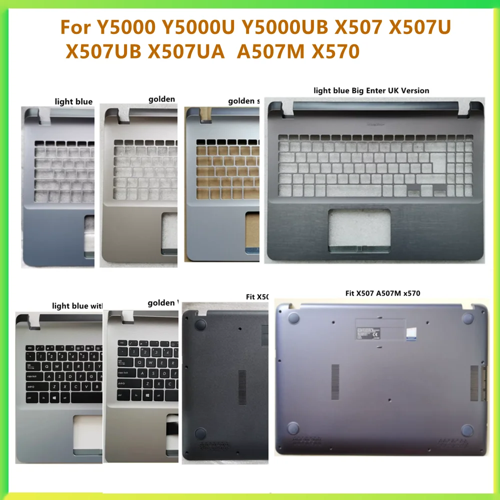 Nowa Obudowa Górna Laptopa Palmrest z Klawiaturą i Dolna Obudowa do Y5000 X507 X507U X507UB X507UA A507M X570