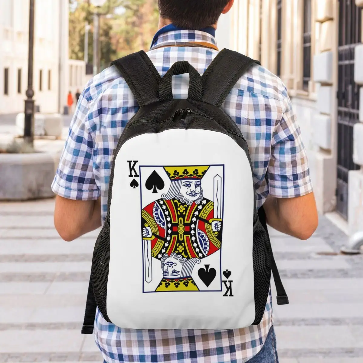 King Of Spades Playing Card Backpack Student Boys Girls BookBag School Bag Computer Shoulder Bags