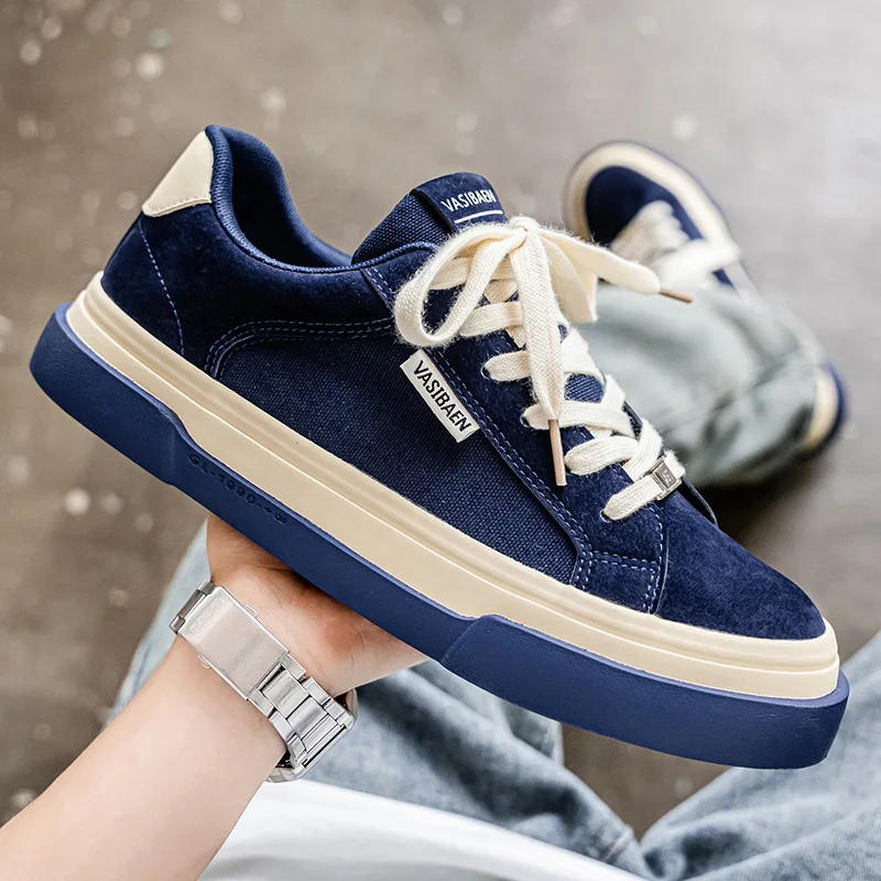 

2025 новая модная и модная нишевая парусиновая обувь с низким верхом и толстой подошвой, удобная и универсальная повседневная мужская обувь