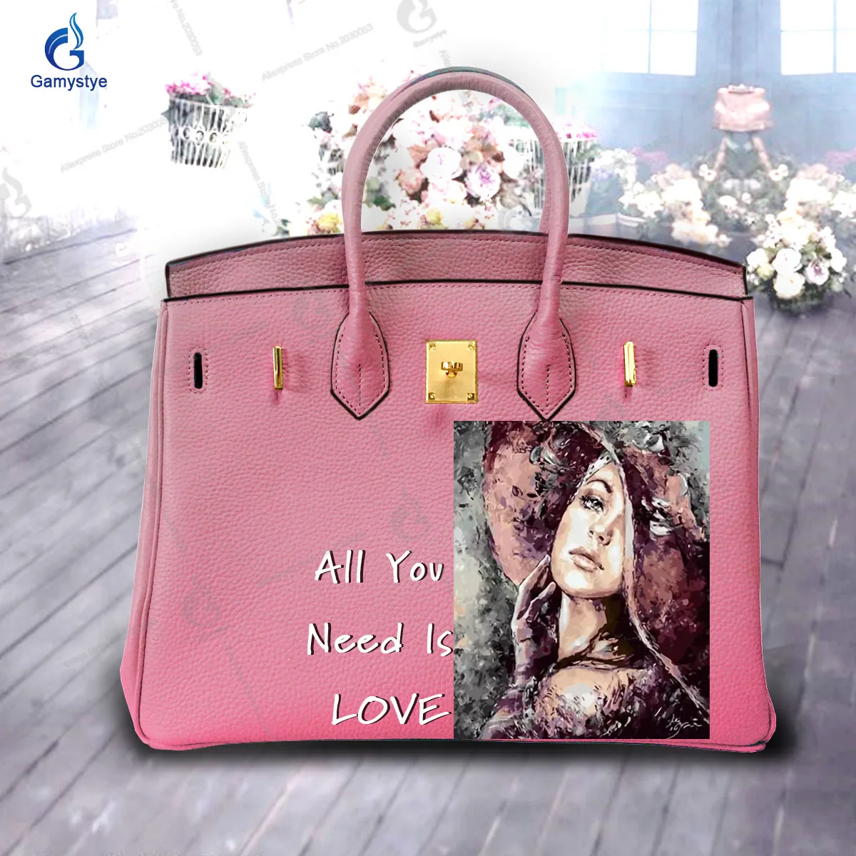 Graffiti Artisc Printed A seductive and sexy girl Bags Women Clutch purses and handbags Designer Ladies purses Genuine Leather