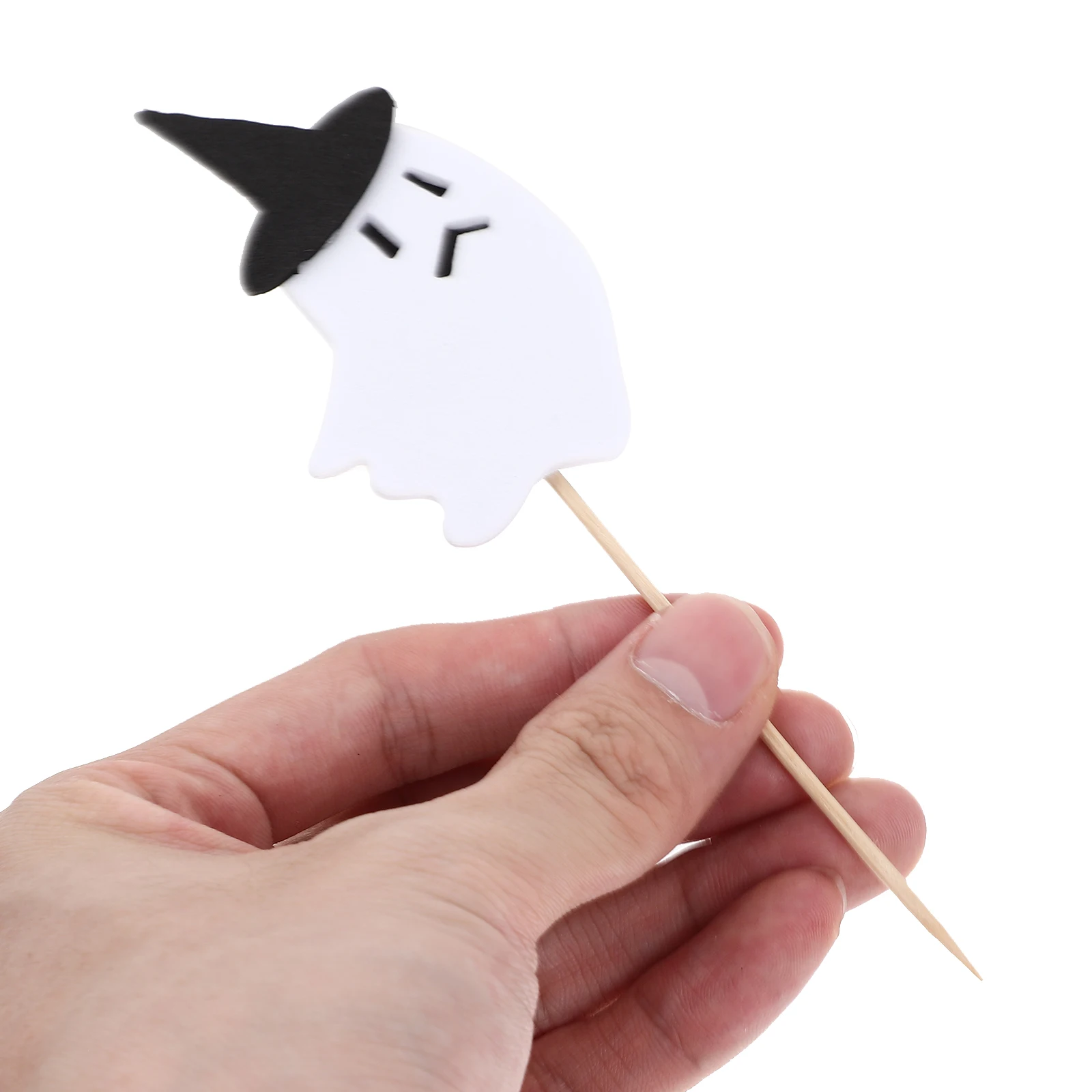 

30 Pcs Cake Insert Decorative Toppers for Halloween Party Decorations Venue Setting Props Ghost White Cupcake