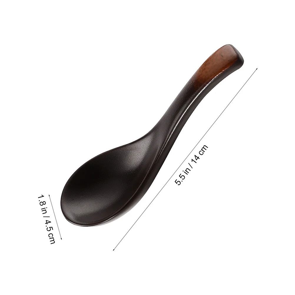 

5Pcs Ceramic Ramen Soup Spoons Japanese Style Delicate Cooking Dining Household Kitchen Decorative Spoon Soup Spoons