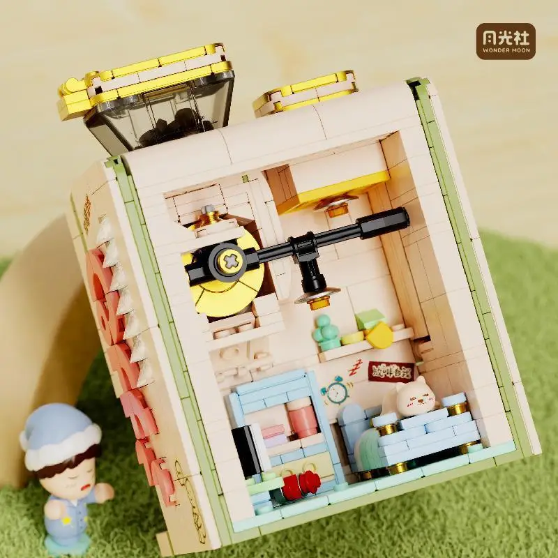 

WONDER MOON Retro Coffee Machine Assembly Building Blocks Girls' Puzzle Trendy Creative Ornaments Small Particles Assembly Toys