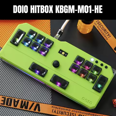 DOIO HITBOX KBGM-M01-HE Keyboard Aluminum Alloy Wired Acrylic Low Magnetic Switch Gamer Keypad OSU/DJMAX/Muse Dash/EZ2ON Custom