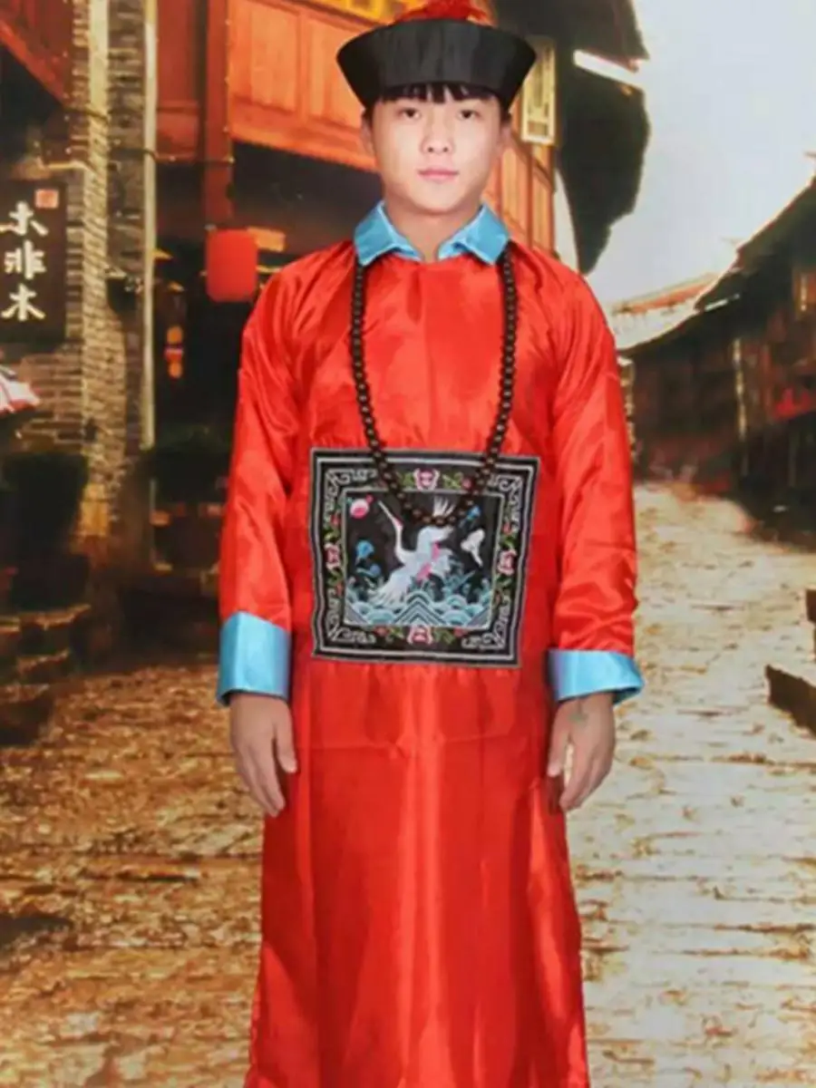 

Мужской костюм в стиле династии Цин для сценических выступлений, на Хэллоуин, в стиле зомби, для придворных унхуев, начальника охраны, офицеров королевской стражи