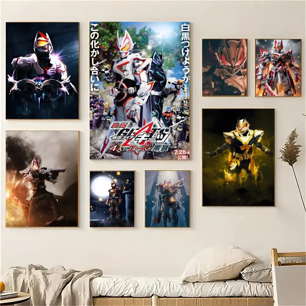 Kamen Rider Geats Game Poster Self-adhesive Decal Living Room Bedroom Party Bar Decor Moisture-proof Fade-resistant