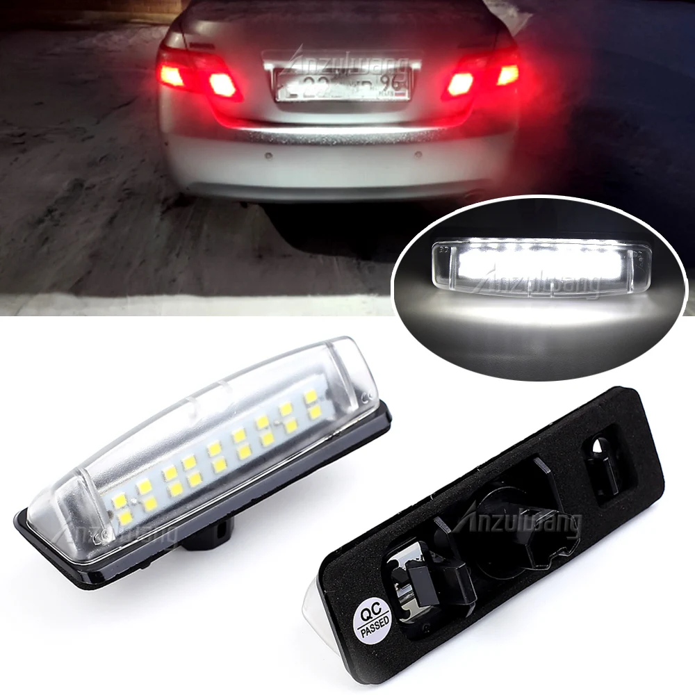 2Pcs Led car License Plate light Bulb For Toyota Camry 40 V40 XV40 2006-2011 Aurion XV40 Echo 4D Prius 2000-2003(NHW11) 12V