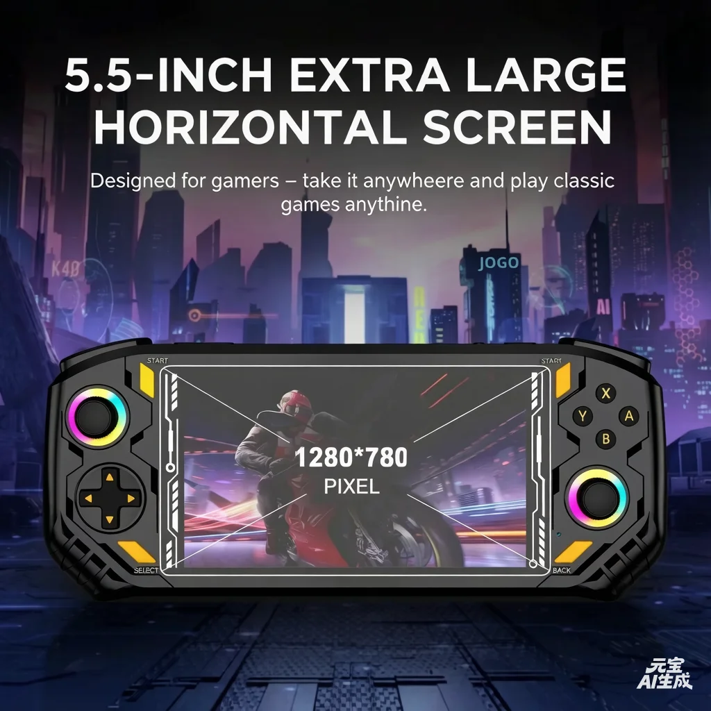 AISLPC RG52 MINI Retro Gaming Device with RK3562 Chip, Dual-System Support, 2.4G Wireless, 22000+ Games & HD Video Playback