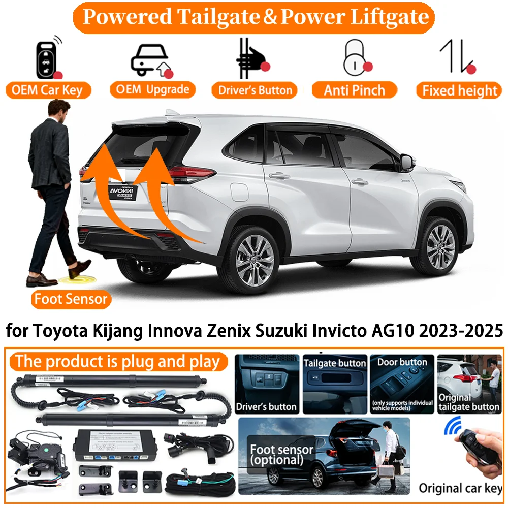 Car Smart Powered Tailgate system for Toyota Kijang Innova Zenix Suzuki Invicto AG10 2023-2025 Auto Electric Power Tailgate kit