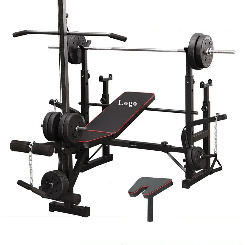 Banc de musculation réglable, équipement de fitness, haltère à haute traction, haltérophilie, puissance de squat T1, salle de sport multifonctionnelle d'usine