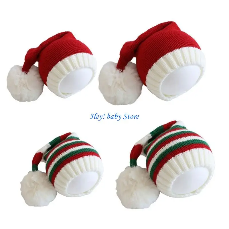 

Q1FE Christmas Knit Hat for Kids and Adults Festive Striped Beanie Cap Color Warm Bonnet Fashionable Parent-Child Hats