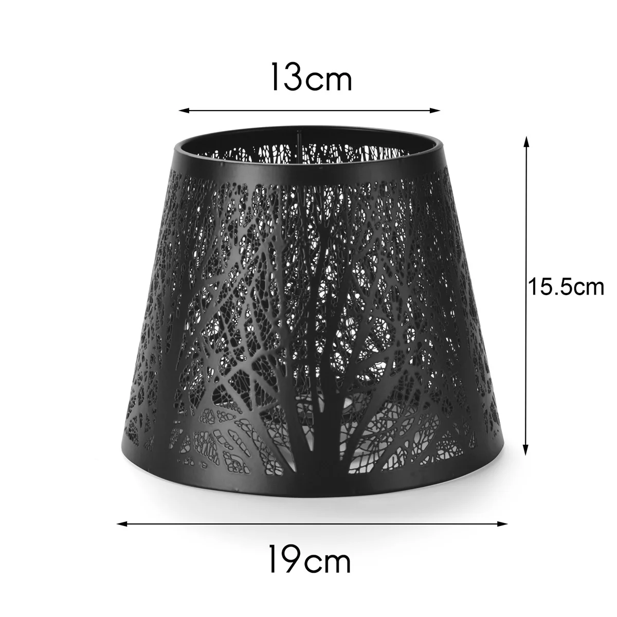 Small Lamp Shade,Barrel Metal Lampshade with Pattern of Trees for Table Chandelier Wall Lamp Black