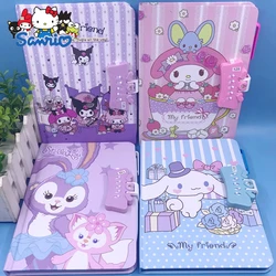 2023 Sanrio Large Size With Lock Password This Notebook Notepad Primary School Child Cute Stationery Notebook Send Pen Wholesale