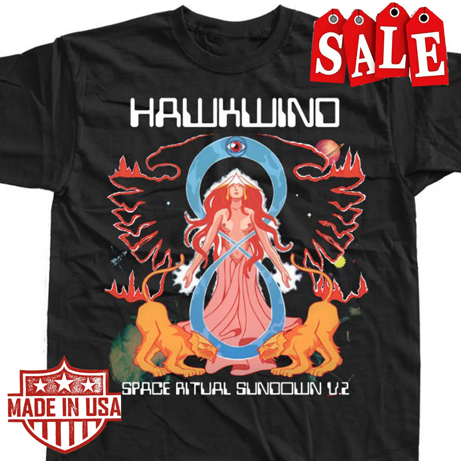 Hawkwind Space Ritual T-shirt Black All size Shirt AA1046