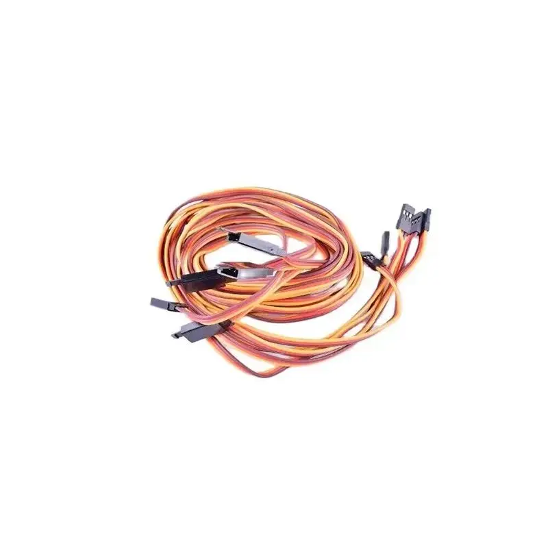 5Pcs 100mm/150mm/200mm/300mm flat  Extension Servo Wire Lead Cable with safety lock  For RC Futaba JR  Male to Female