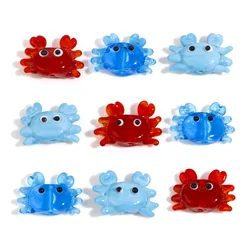 2PCs 3D Lampwork Glass Ocean Jewelry Beads Crab Animal Spacer Beads For DIY Bracelets Neckalce Jewelry Making About 24mm X 17mm