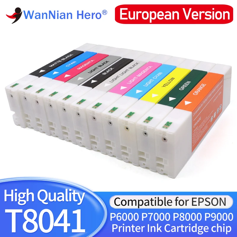 EU . European T8041 Ink Cartridge With Chip Compatible For EPSON P6000 P7000 P8000 P9000 Printer T8041 T8049 T804A T804B printer