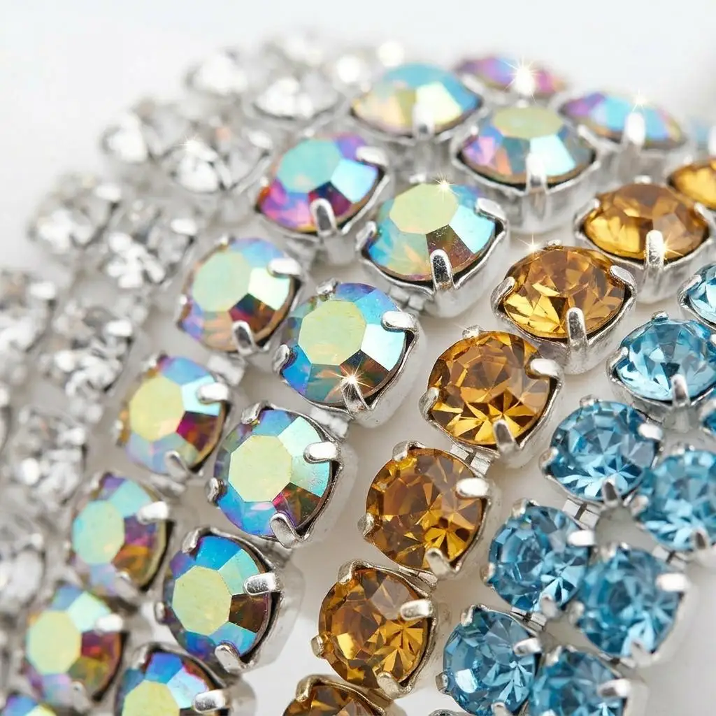 Shiny Rhinestone Ribbon Multi Row Mesh Trim Diamond Wrap Strands Hand Crafting Supply Authentic Wedding Dress Ornament Band