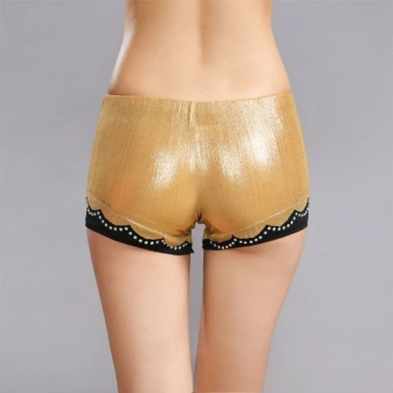 Pantalones de danza del vientre personalizados, mallas, pantalones de seguridad antideslumbrantes, pantalones de entrenamiento ajustados para mujeres adultas, pantalones cortos de tres partes