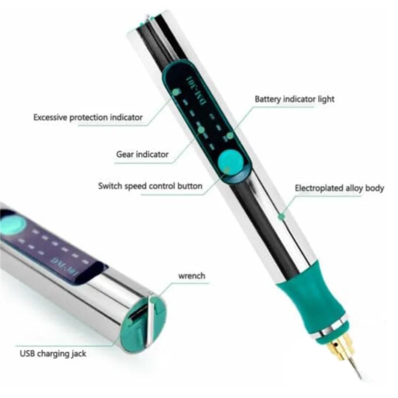 Y17A 1Set DIY Graveren Pen Graveren Tool Draadloze Elektrische Graveren Pen Draagbare Ambachtelijke Pen Voor Metaal, Hout en Plastic