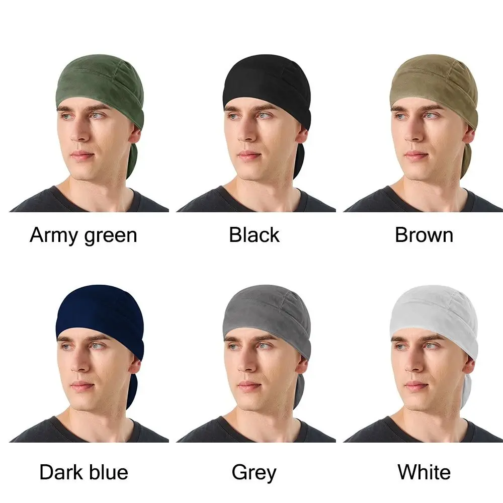 Elasticity Riding Mesh Durag Fashion Sweat-wicking Quick-dry Pirate Hat Headband Cosplay Beanie Motorcycling