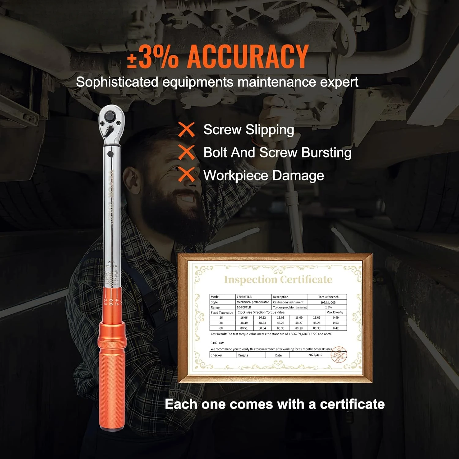Chave de torque, chave de torque de clique de unidade de 3/8 polegadas 10-80 pés.lb/14-110n.m, conjunto de chave de torque ajustável de direção dupla, mecânica