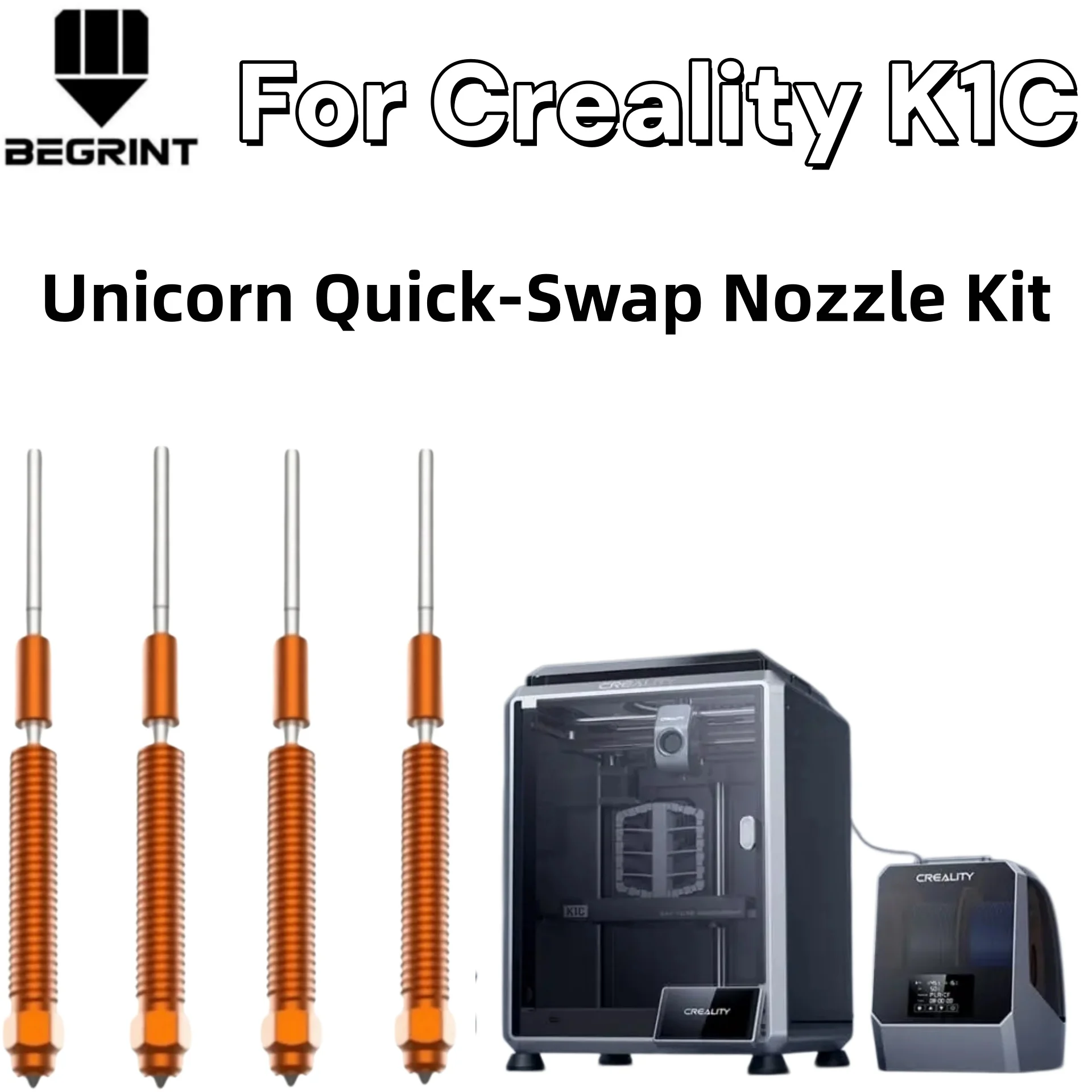 

For Creality K1 Max K1C Ender-3 V3 Unicorn Quick-Swap Nozzle Kit Upgraded High-Flow Swift Installation 3D Printer Parts