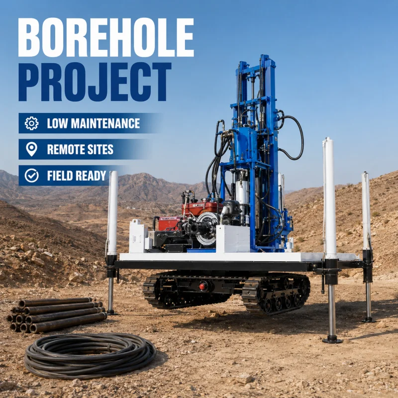 High Torque Crawler Water Well Drilling Machine Robust Borehole Digging Rig Mud Drilling Project Genuine Factory Wholesale
