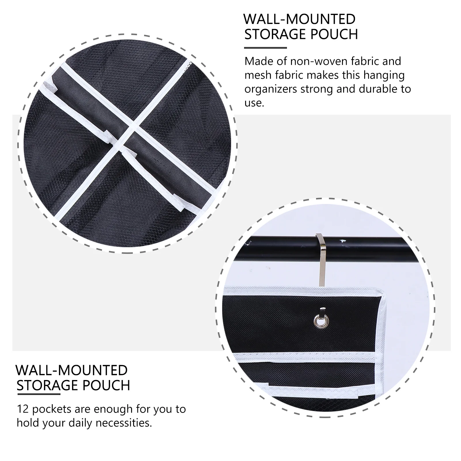 12 جيوب حقيبة تخزين قابلة للحمل على الحائط منظم للعناصر الصغيرة حفاضات كتب توفير المساحة حقيبة تخزين معلقة من القماش غير المنسوج