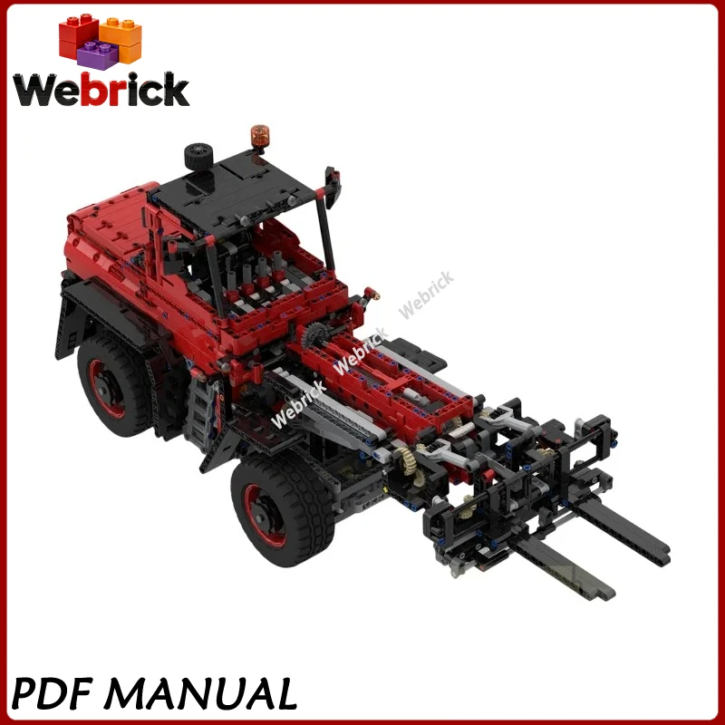 Simulation Telescopic Boom Wheel Loader Blocks Industrial Construction Machinery Model, Creative Bricks Gift for Machinery Fans